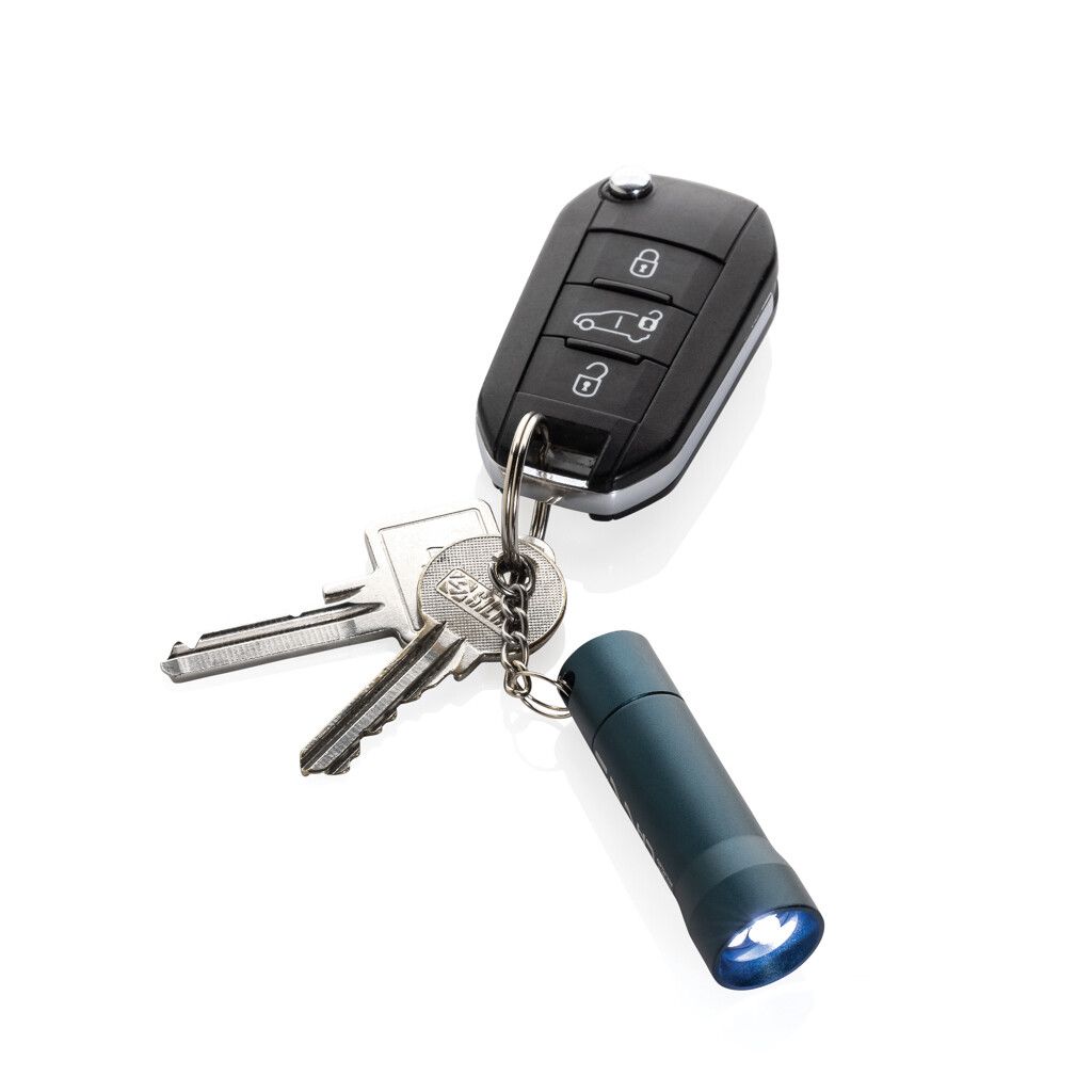 Flash Schlüsselanhänger-Taschenlampe aus RCS rec. Aluminium - blau-926