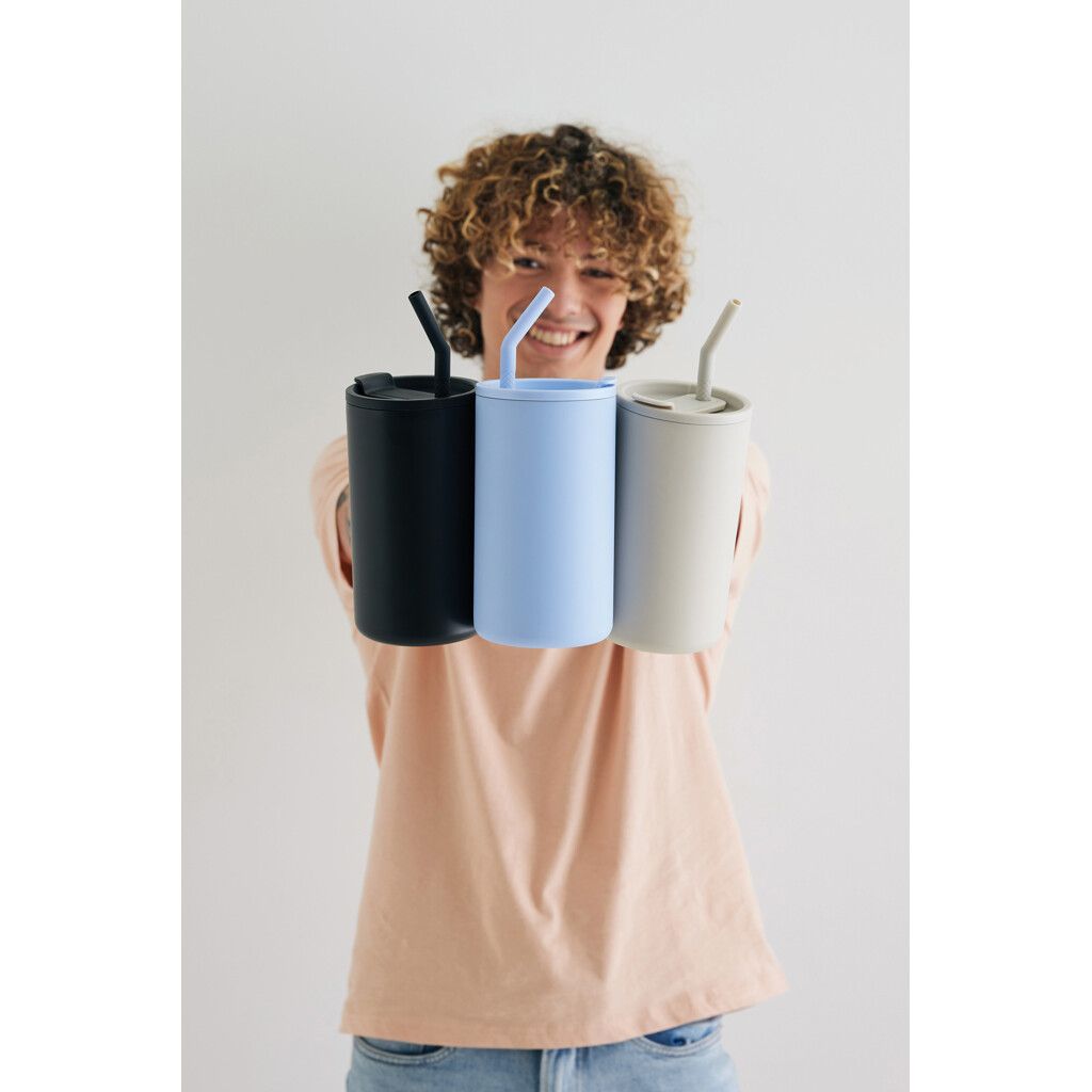 Cube Becher aus RCS recyceltem Stahl 800ml - schwarz-158