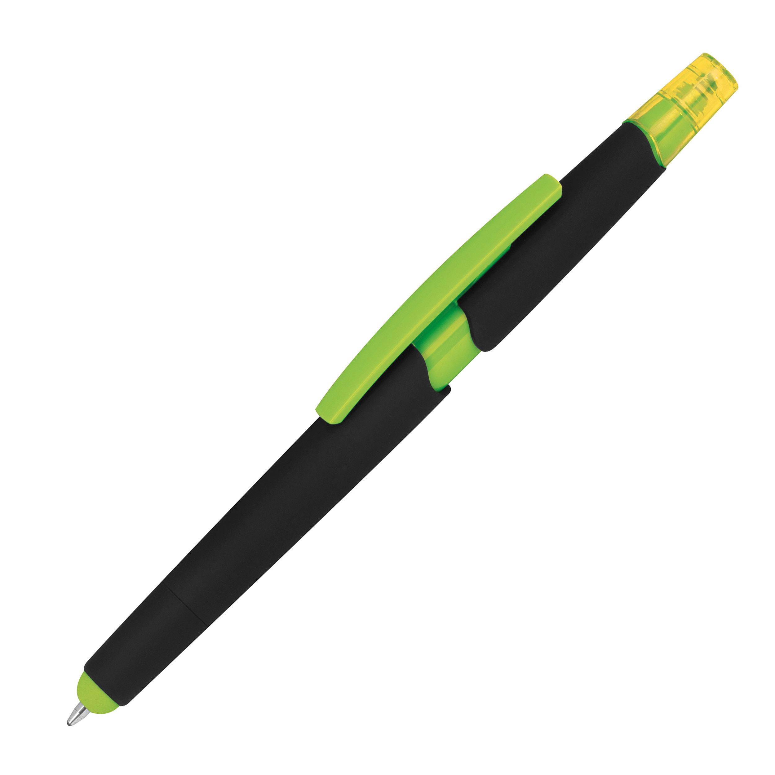 Kugelschreiber mit Textmarker und Touchfunktion - apfelgrün-365