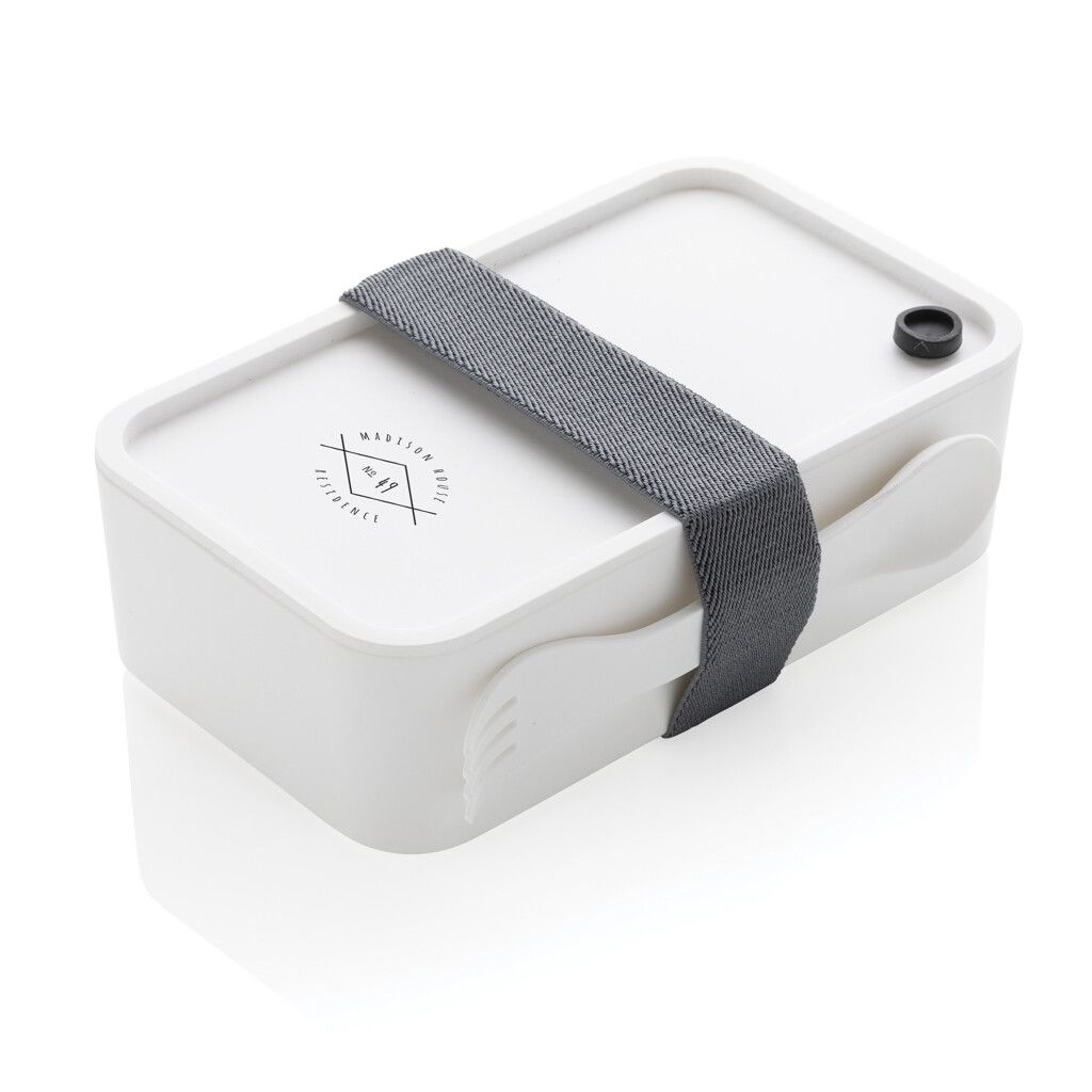PP Lunchbox mit Göffel - weiß-785