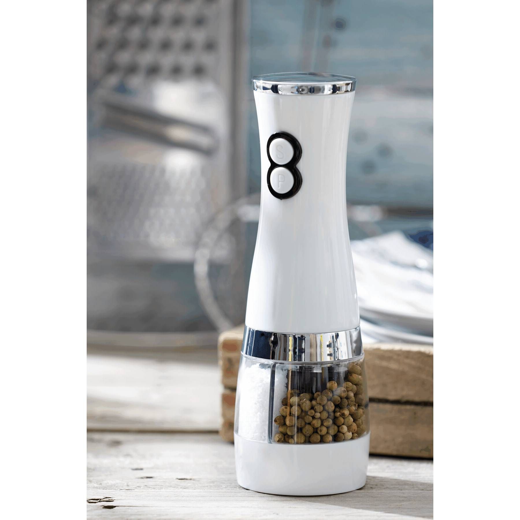 Salz- & Pfeffermühle SALT N&acute; PEPPER - silber - weiß-916
