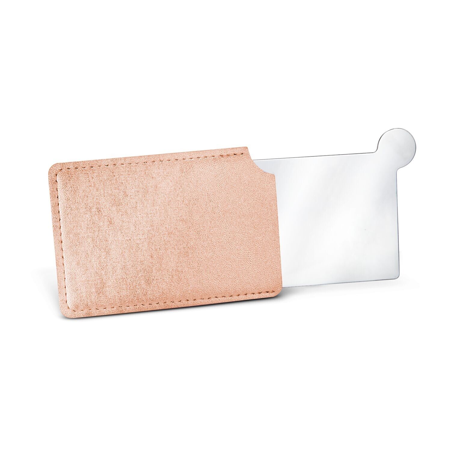 Taschenspiegel aus Edelstahl im Etui - rosé-131