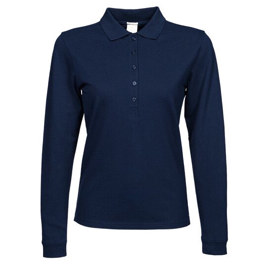 Women´s Luxury Stretch Long Sleeve Polo - navy-59