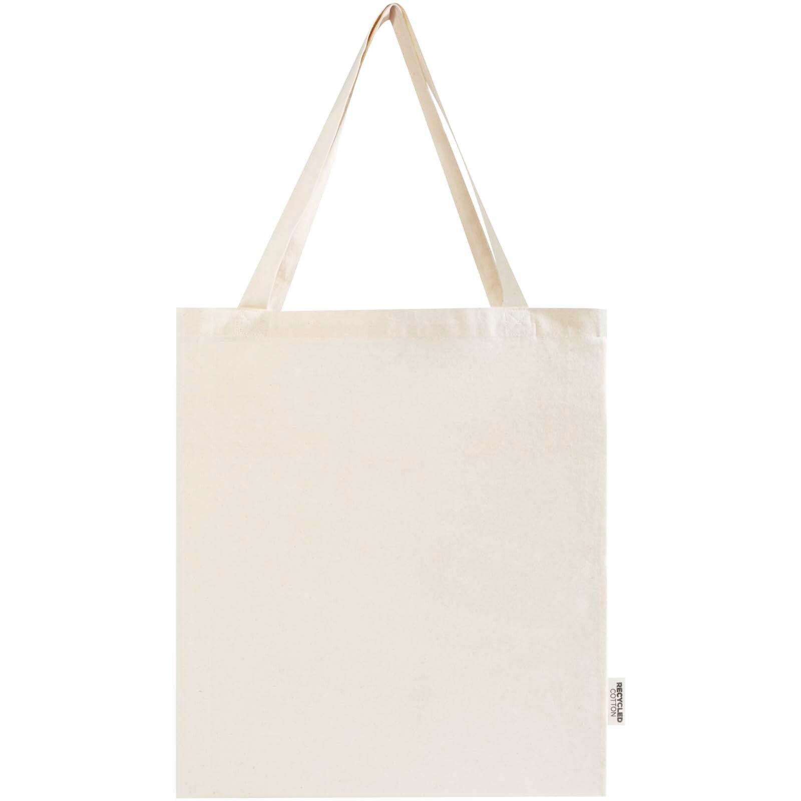 Madras 140 g/m² Baumwoll Tragetasche mit Seitenfalten aus GRS recycelter Baumwolle 12L - natur-419