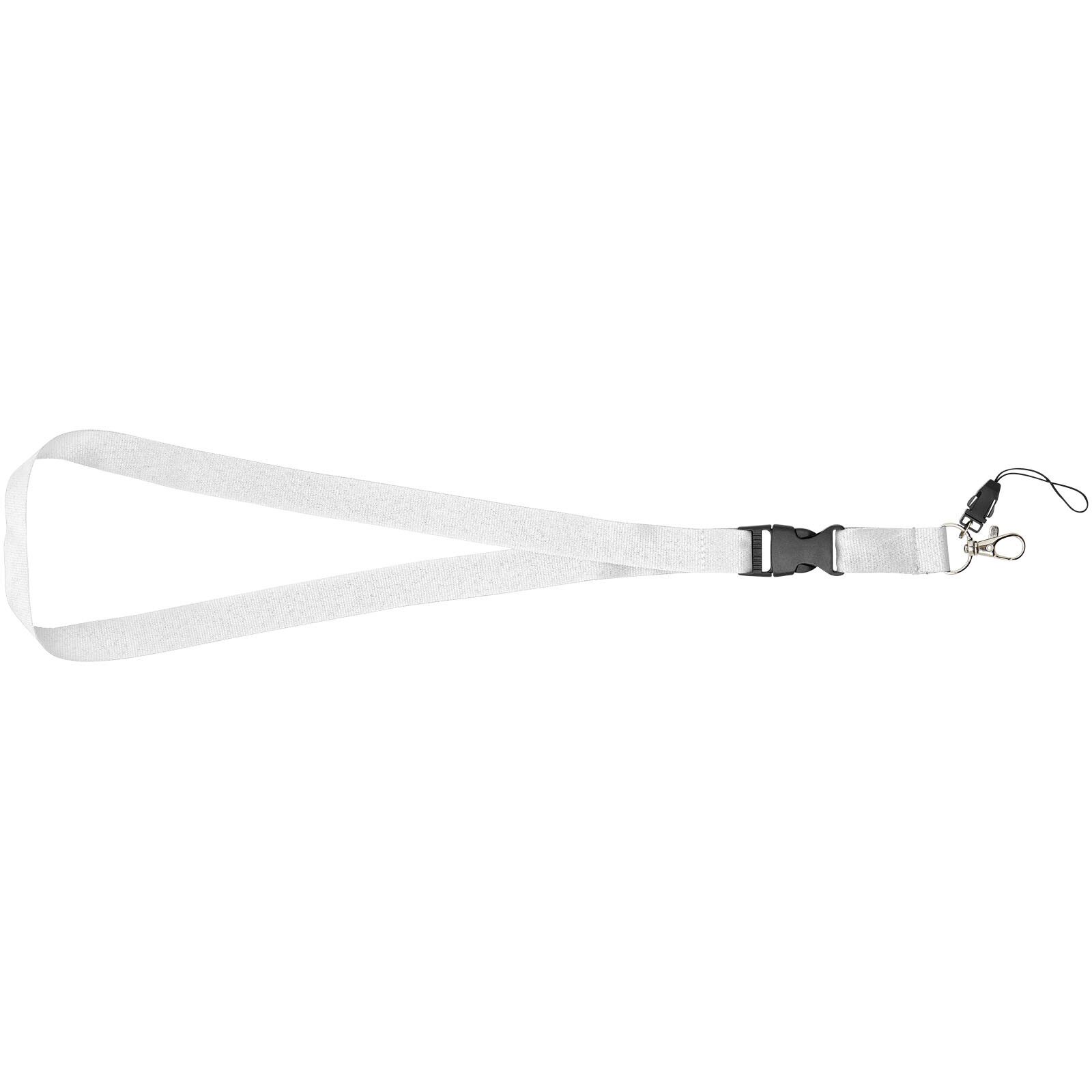 Sagan Lanyard mit abnehmbarer Schnalle und Handyband - weiss-108