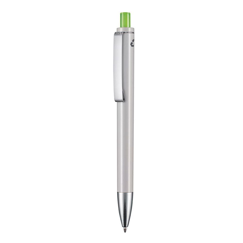Kugelschreiber EXOS RECYCLED - grau  - apfel-grün-220