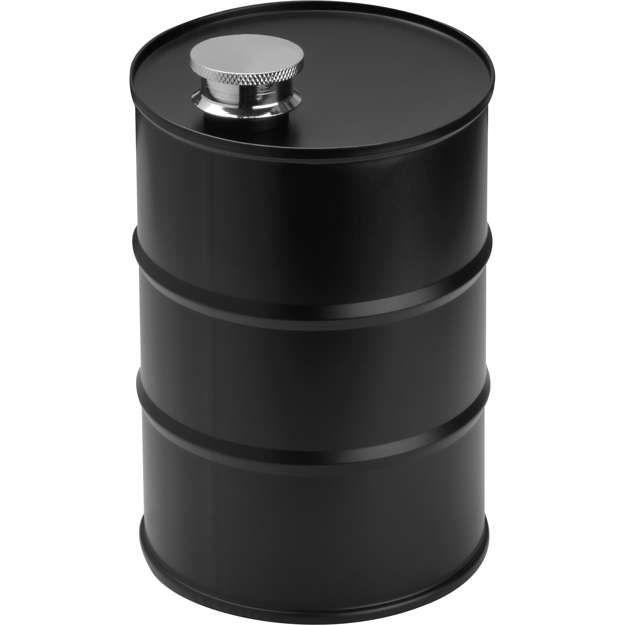 Flachmann Fass aus Edelstahl, 600ml - schwarz-125