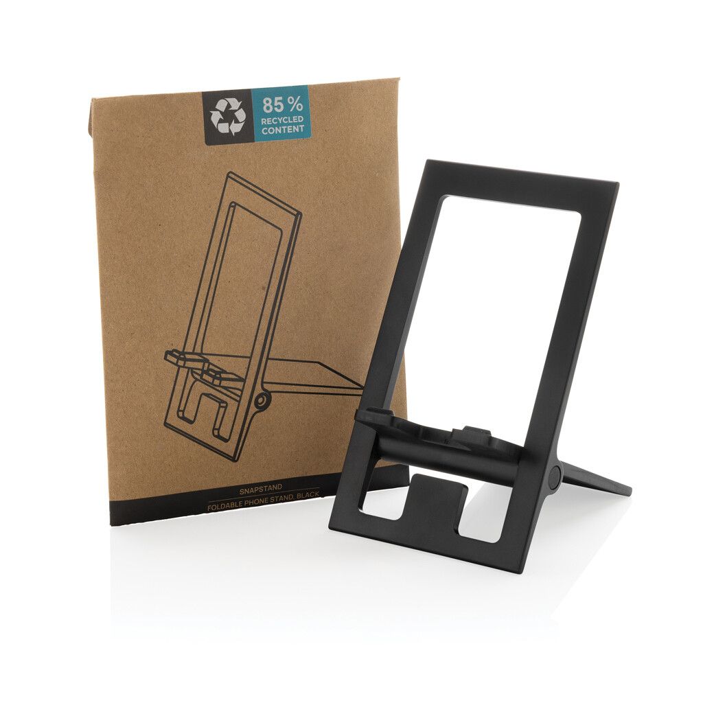 SnapStand faltbarer Telefonständer aus RCS recyceltem ABS - schwarz-581