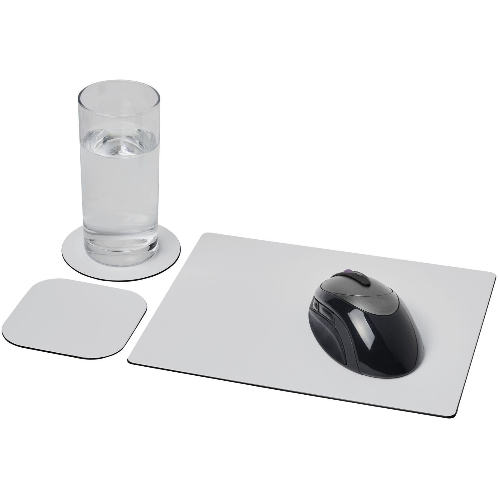 Brite-Mat Mauspad- und Untersetzer-Set 1 - schwarz-564