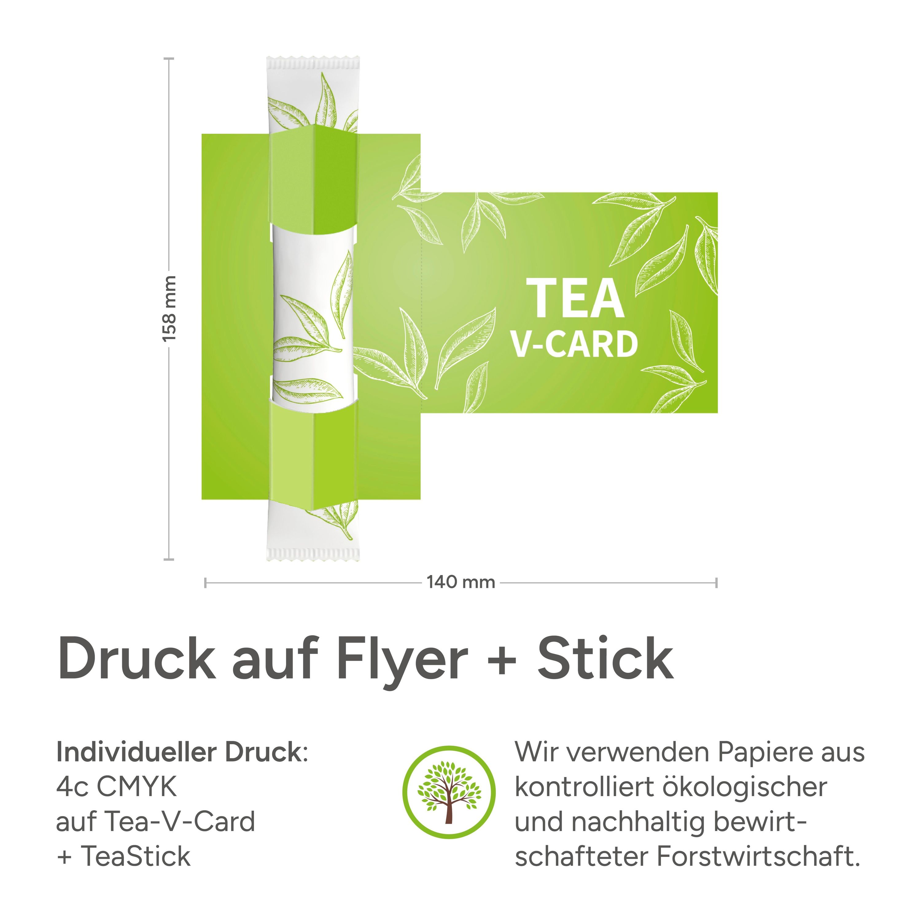 Tea-V-Card Visitenkarte mit TeaStick-221