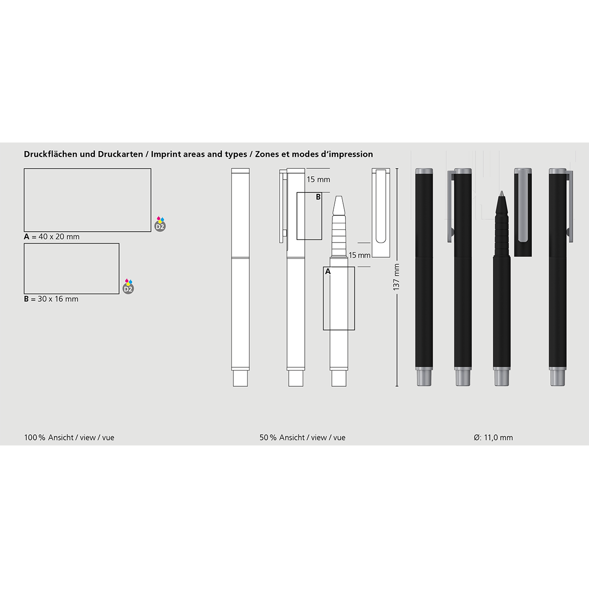 Tintenroller Flute rollerball softtouch PPs - softtouch schwarz-675