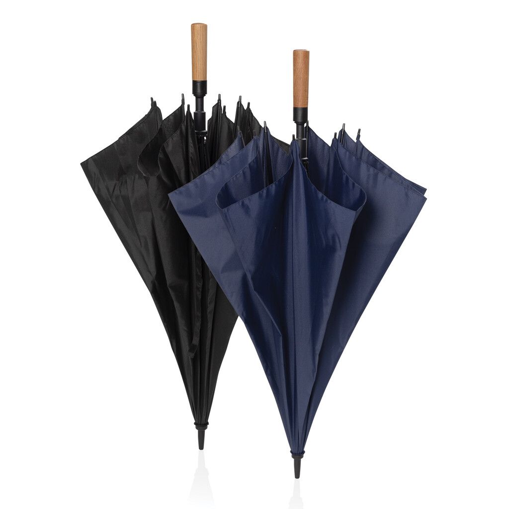 Tony Aware™ RPET 30" Schirm mit auto. Öffnung & Akaziengriff - navy blau-838
