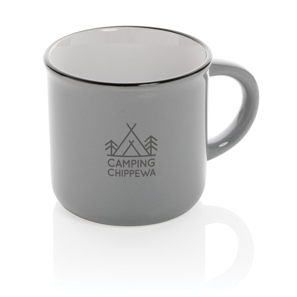 Vintage Keramiktasse, 280ml - grau-269