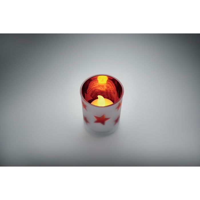 LED-Teelicht im Glashalter LANDLE - rot-250
