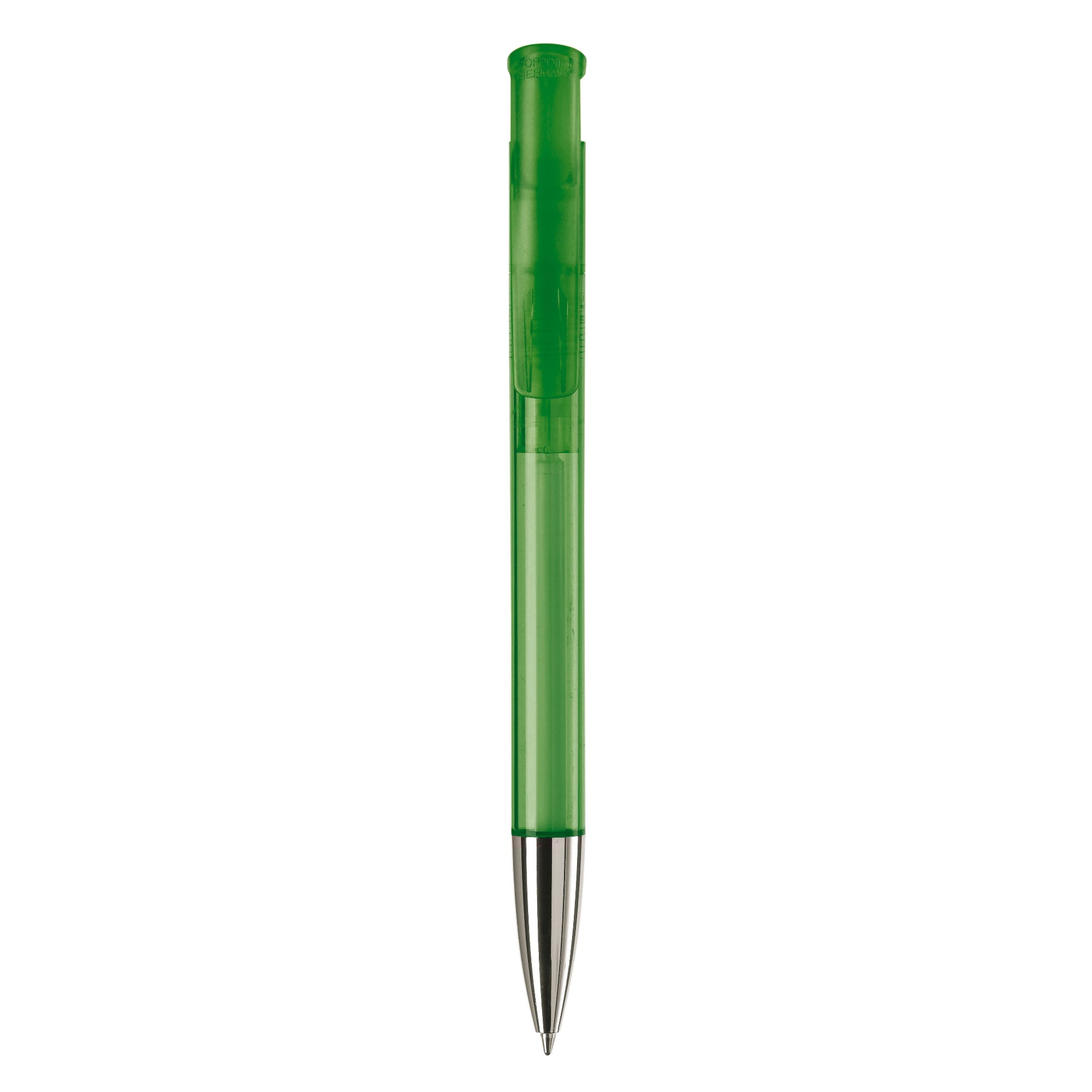 Kugelschreiber Avalon Transparent mit Metallspitze - transparent  -  grün-208