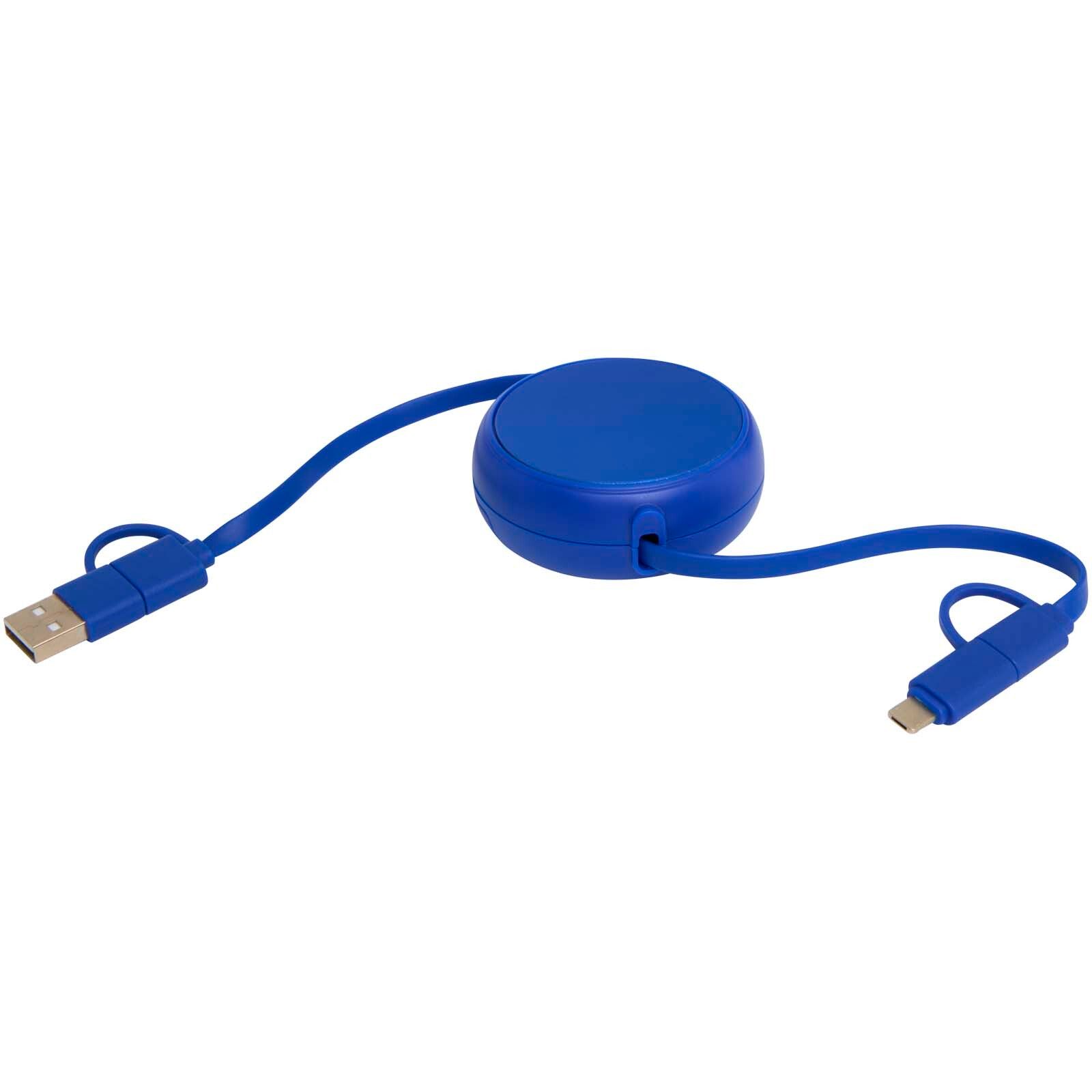 Alasia 100 cm 5-in-1 Kabel aus recyceltem Kunststoff und Aluminium, einziehbar, für Datenübertragung und mit 45W Schnellladung - royalblau-691