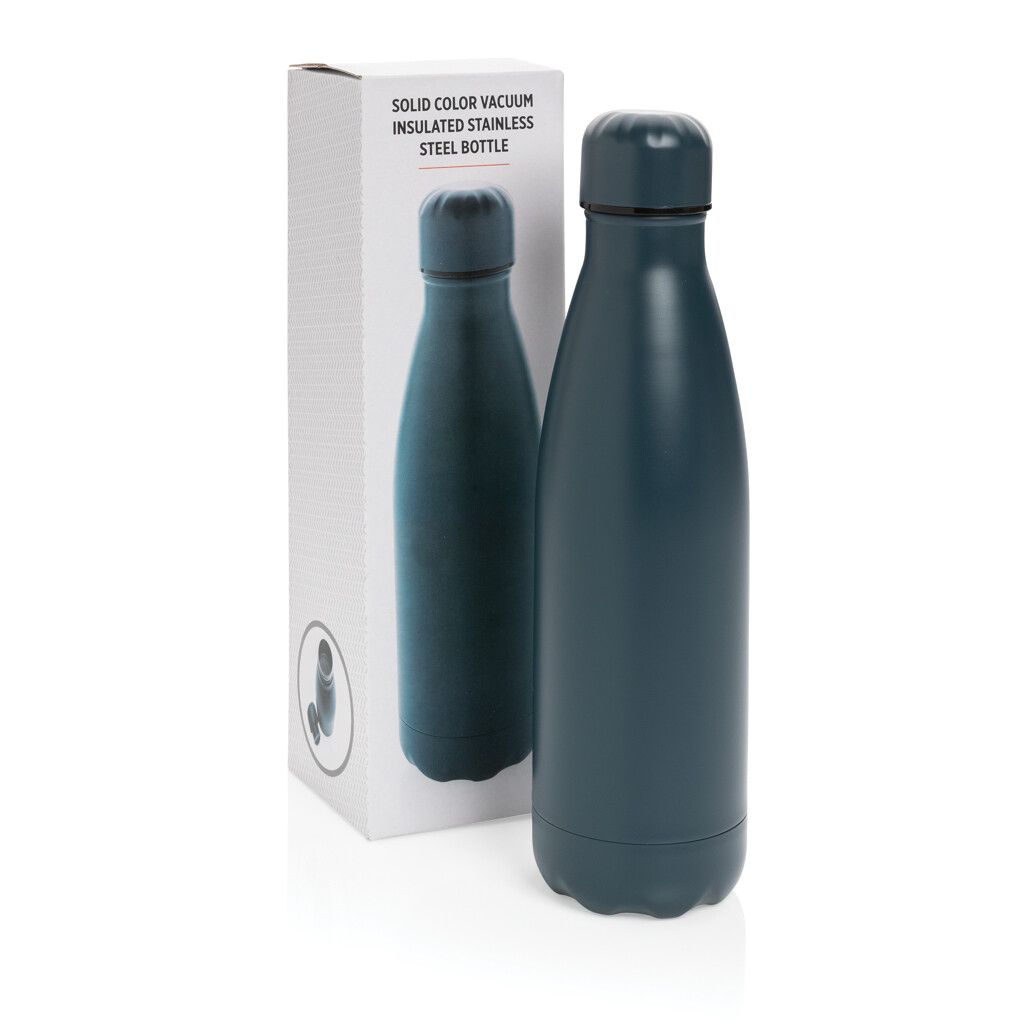 Einfarbige Vakuumisolierte Stainless Steel Flasche - blau-972