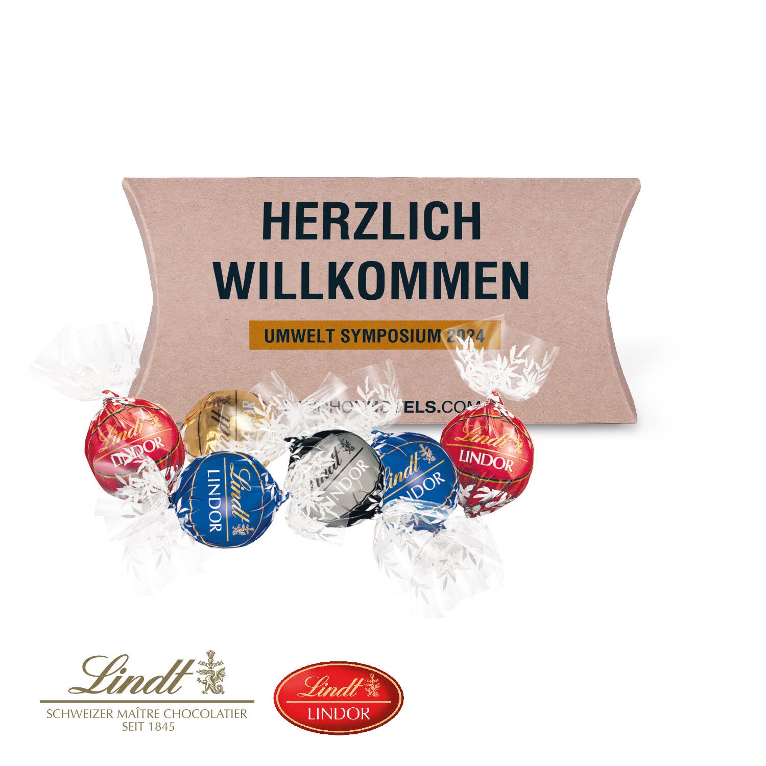 Kissenverpackung "Creative" mit Lindt Lindor Pralinés-164