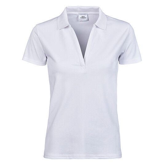 Women´s Luxury Stretch V-Neck Polo - white-222