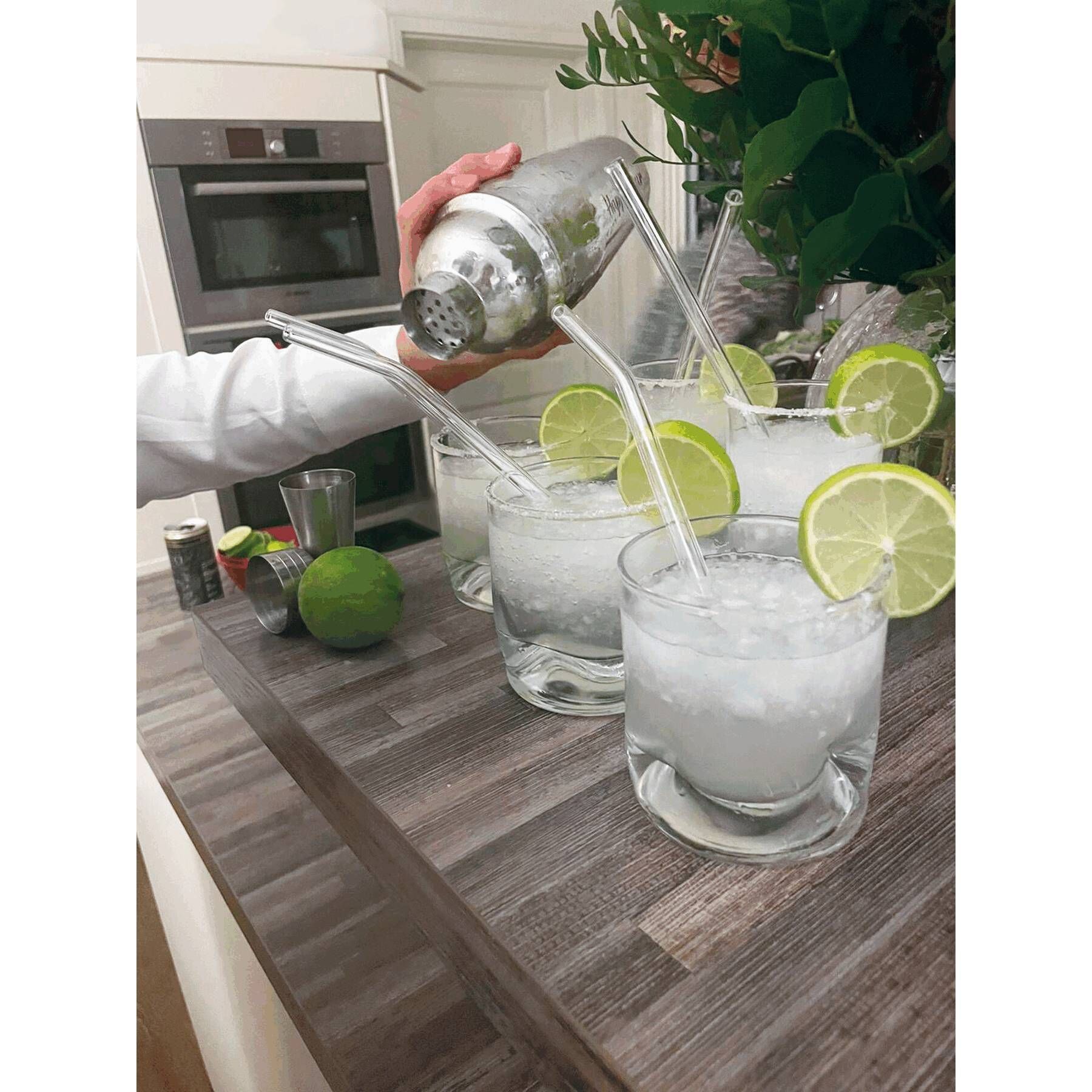 Glas-Strohhalm Set DRINK TOGETHER - transparent-290