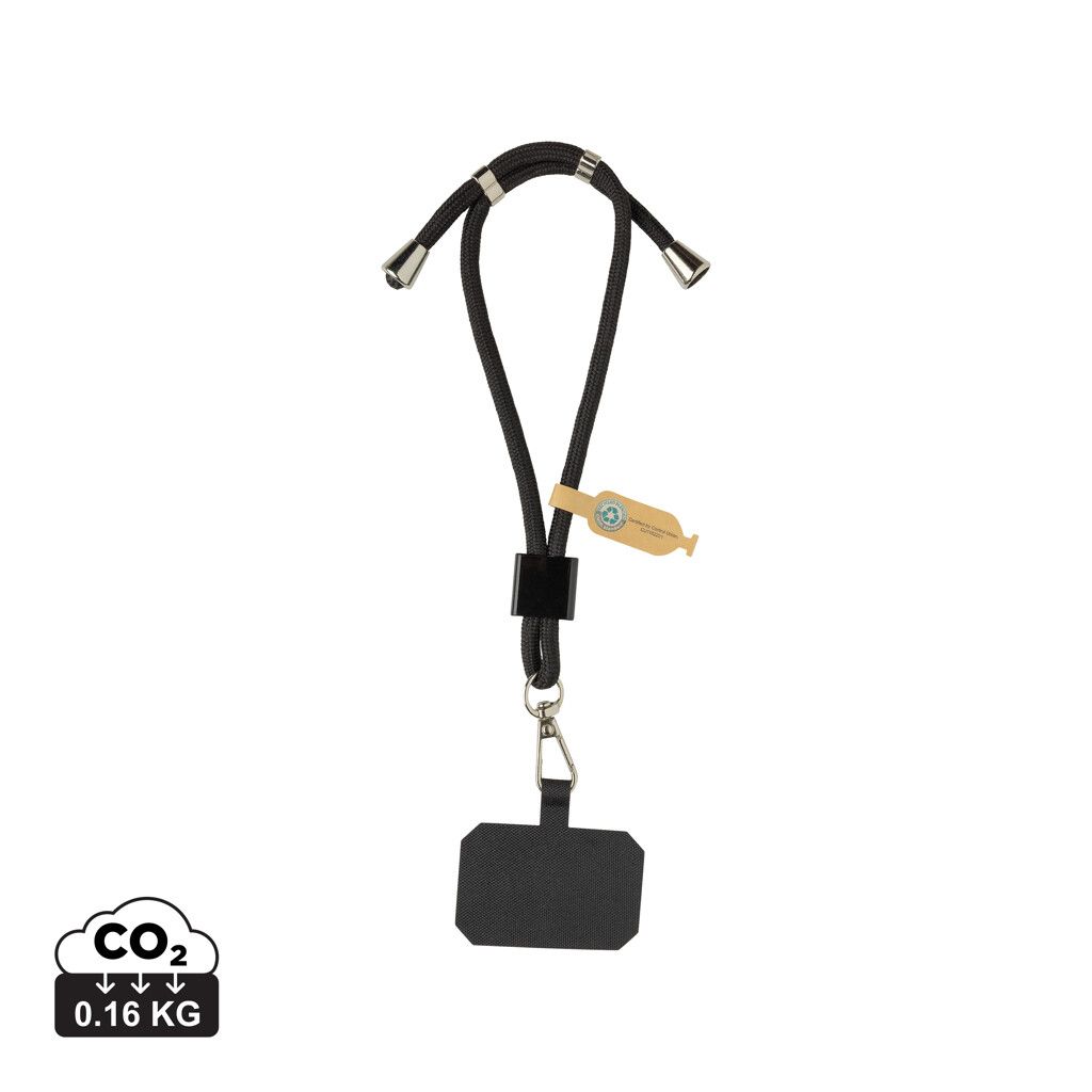 CarryLoop verstellbares Handy-Handgelenksband aus RCS rPET - schwarz-329