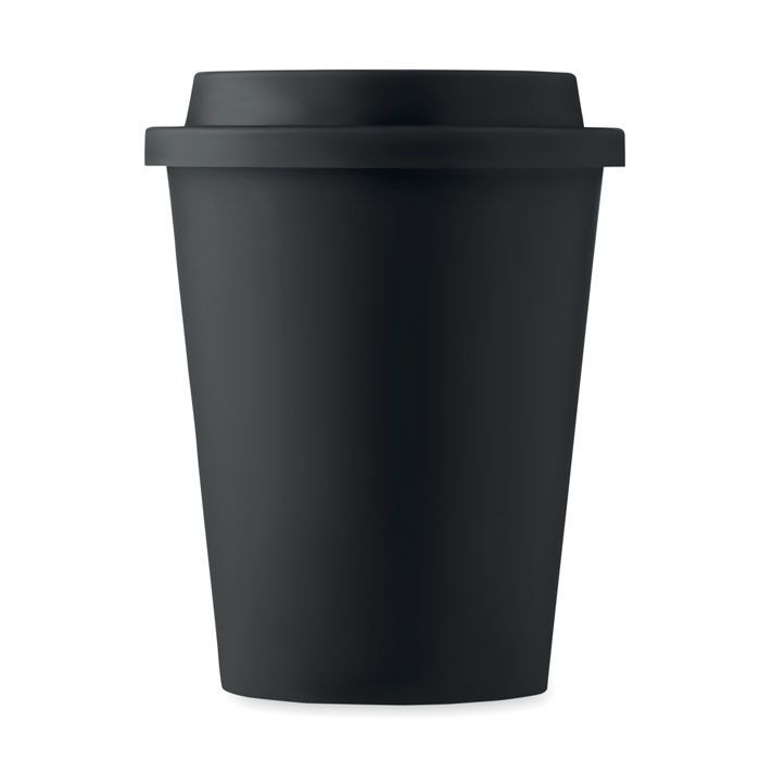 Doppelwandiger Becher PP 300ml NOLA - schwarz-818