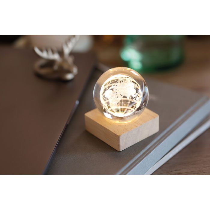 LED-Glaskugel Globus GLOBE LIGHT - holz-184
