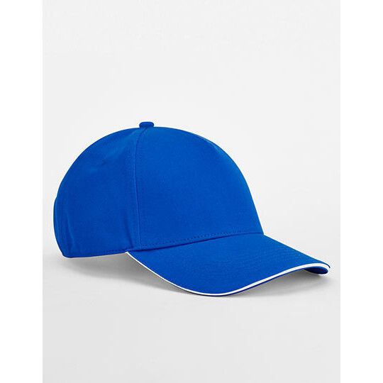 EarthAware® Classic Organic Cotton 5 Panel Cap - Sandwich Peak - bright royal - white-693