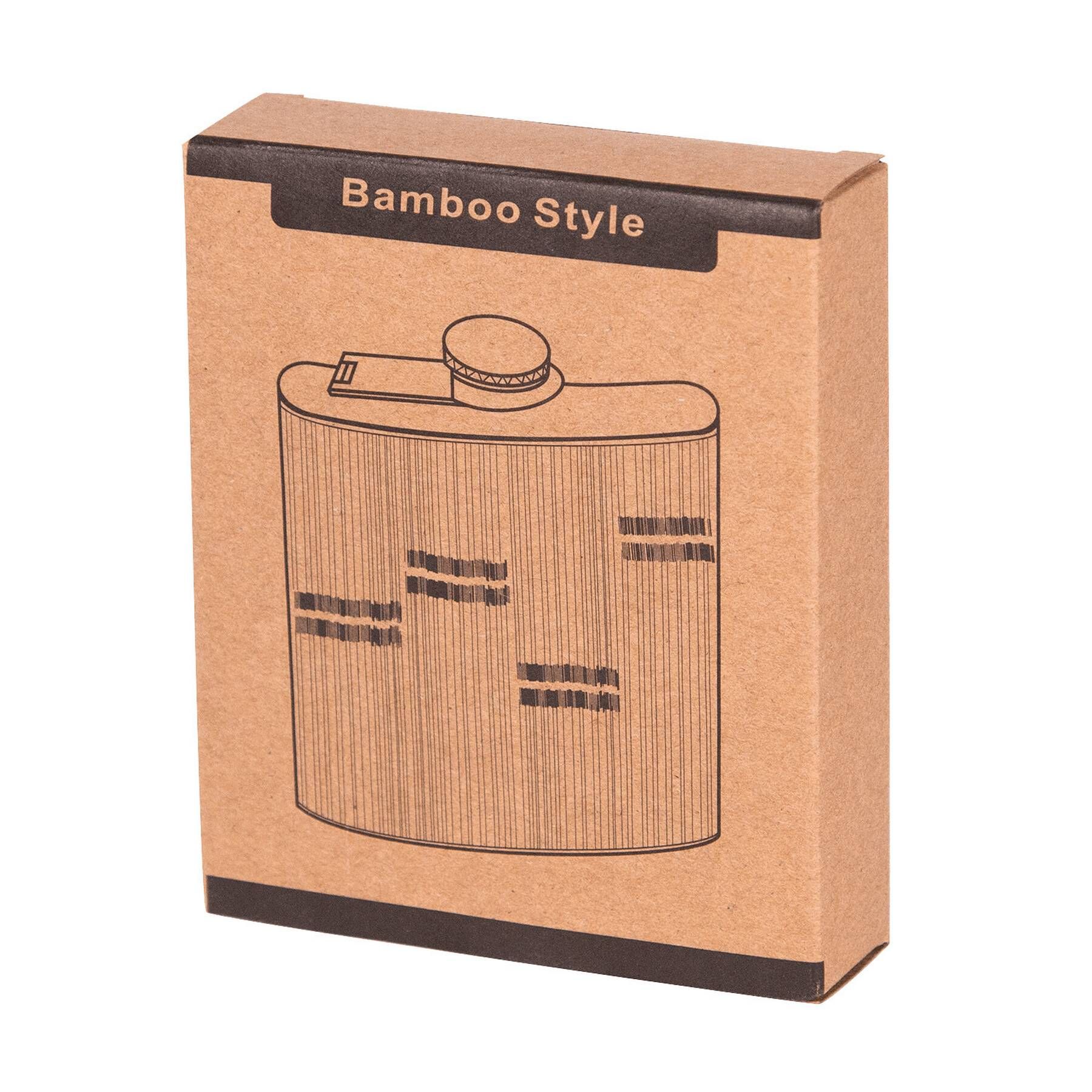 Flachmann BAMBOO STYLE - braun - silber-307