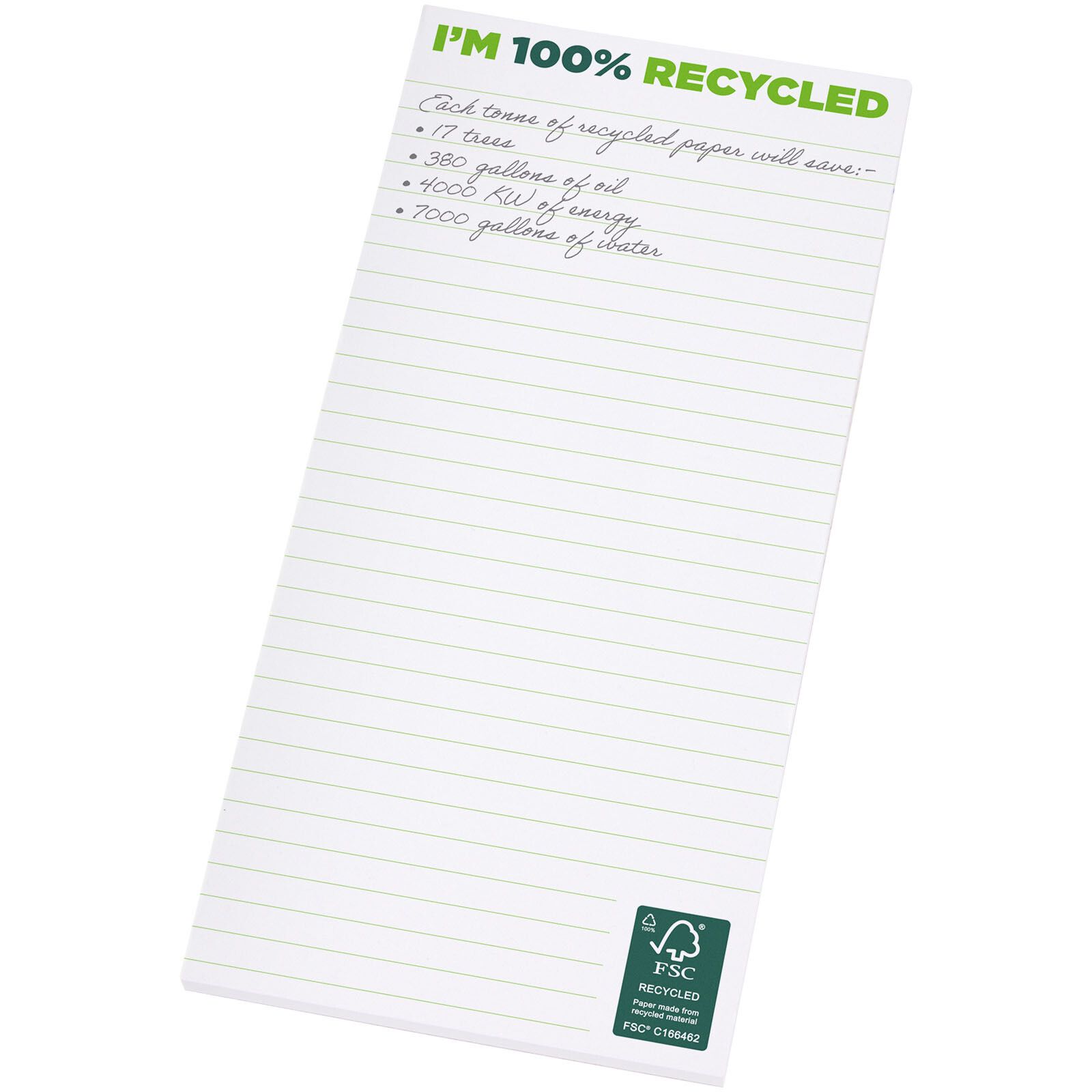 Desk-Mate 1/3 A4 recyclelter Notizblock - weiss-234