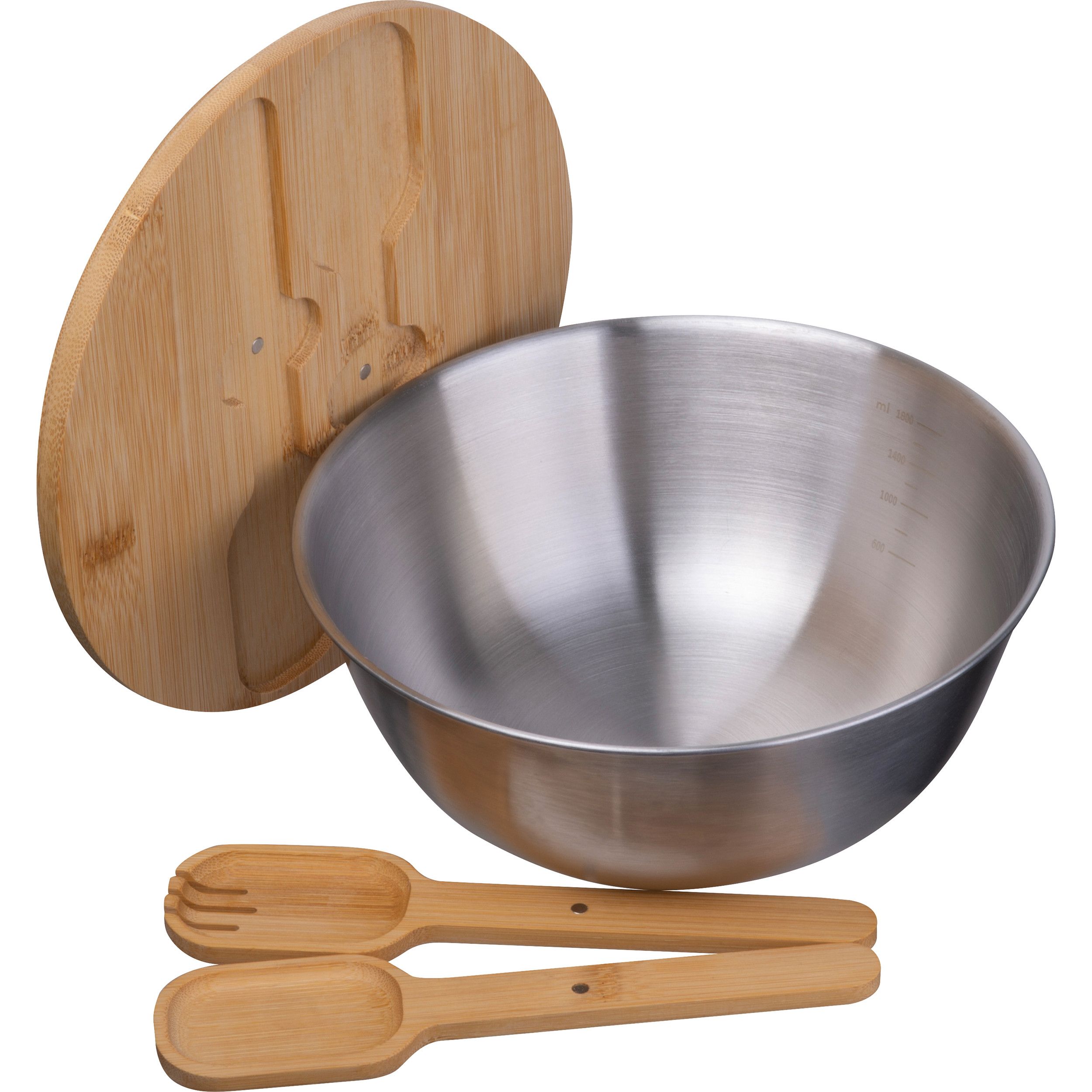Salatschüssel mit Bambusdeckel ROZALIA - silbergrau-48