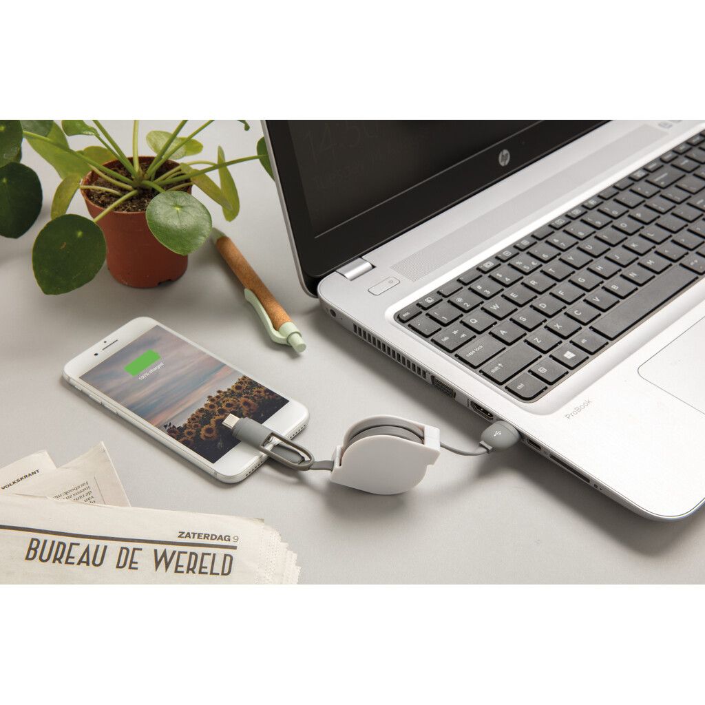 3-in-1 ausziehbares Kabel - grau-340