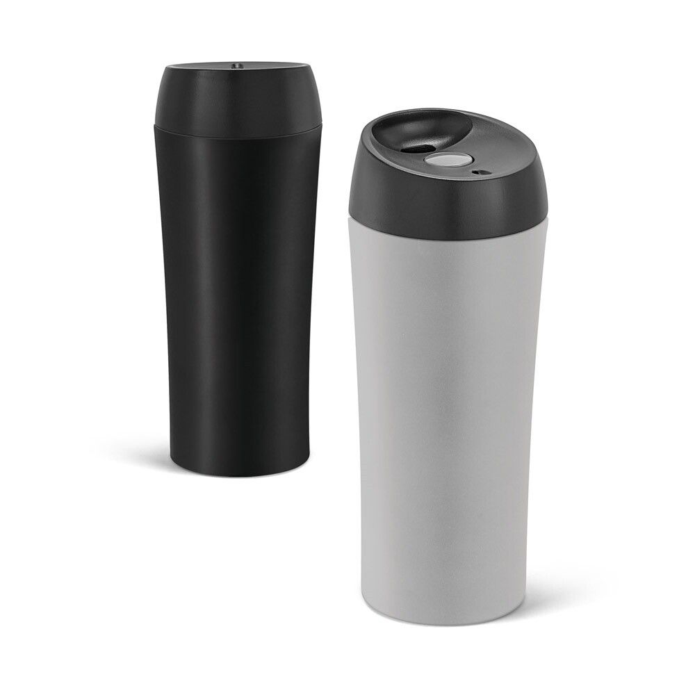 MONARDA Reisebecher aus Edelstahl und PP, 470 ml - schwarz-56
