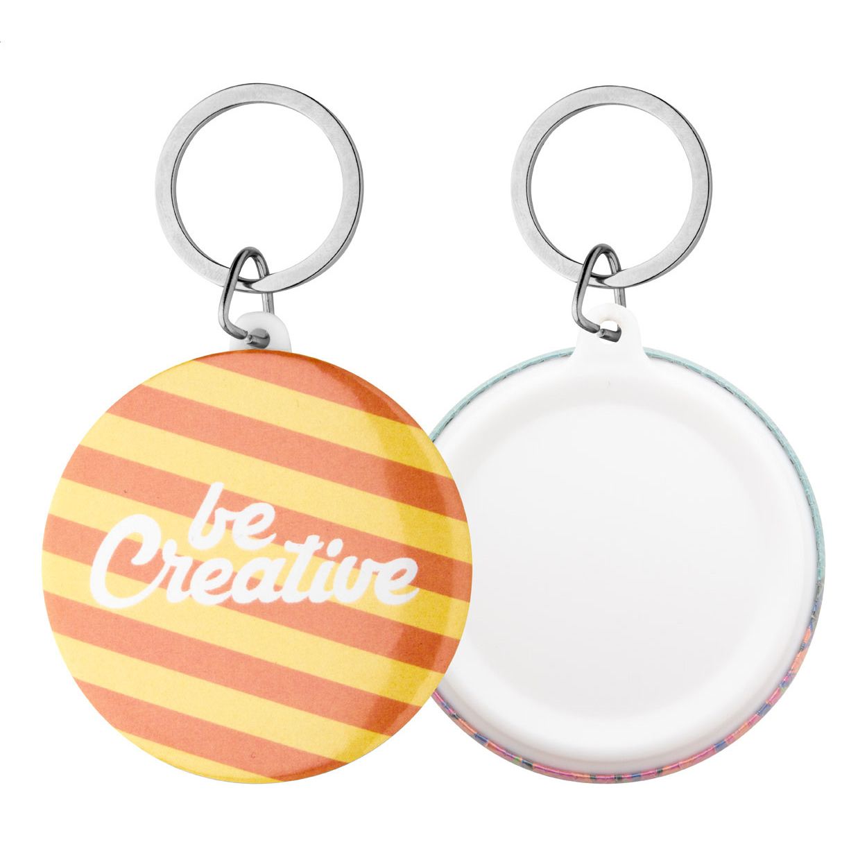 Button-Schlüsselanhänger KeyBadge Maxi - weiß-141