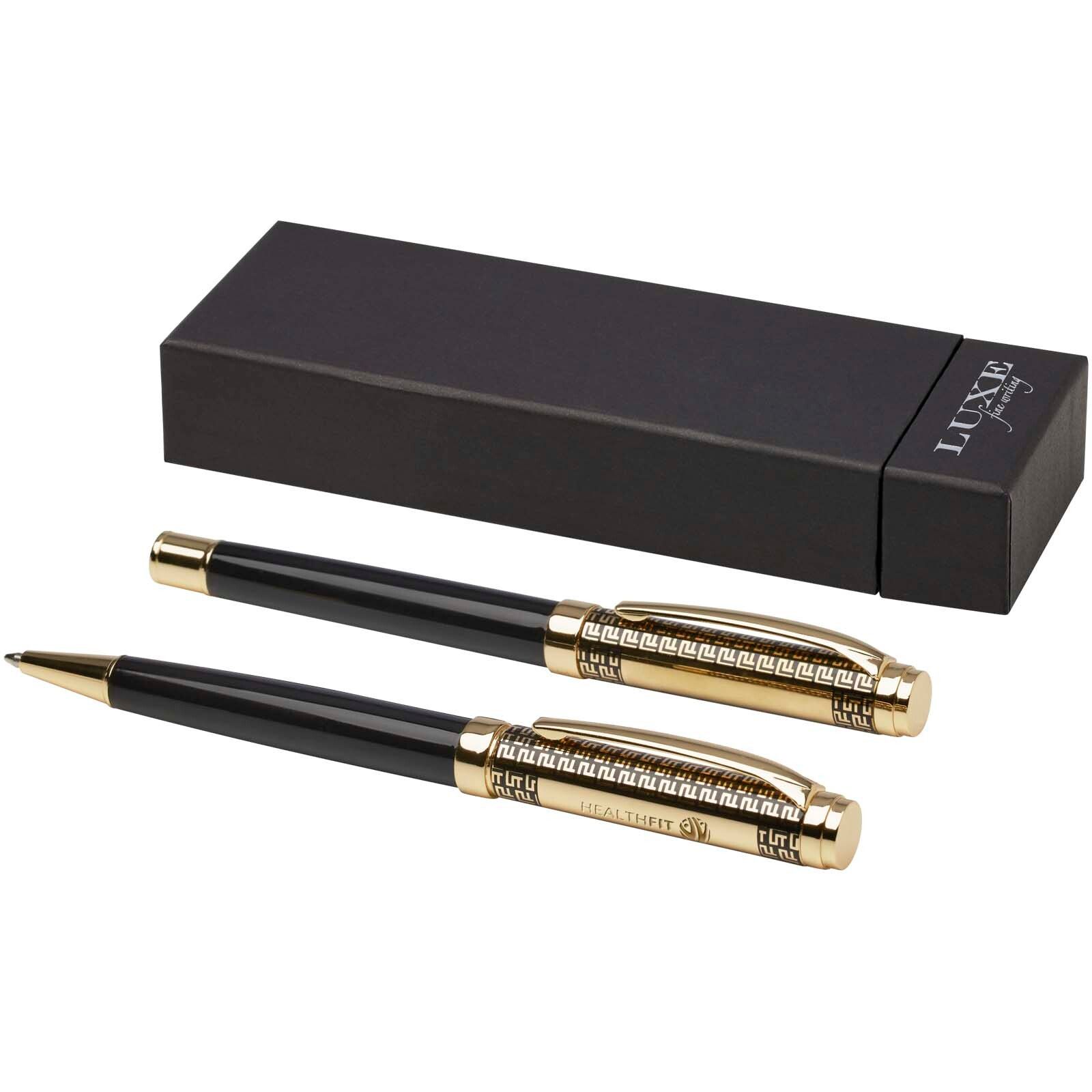 Legato Kugelschreiber und Tintenroller Set (blaue Mine) - gold-919