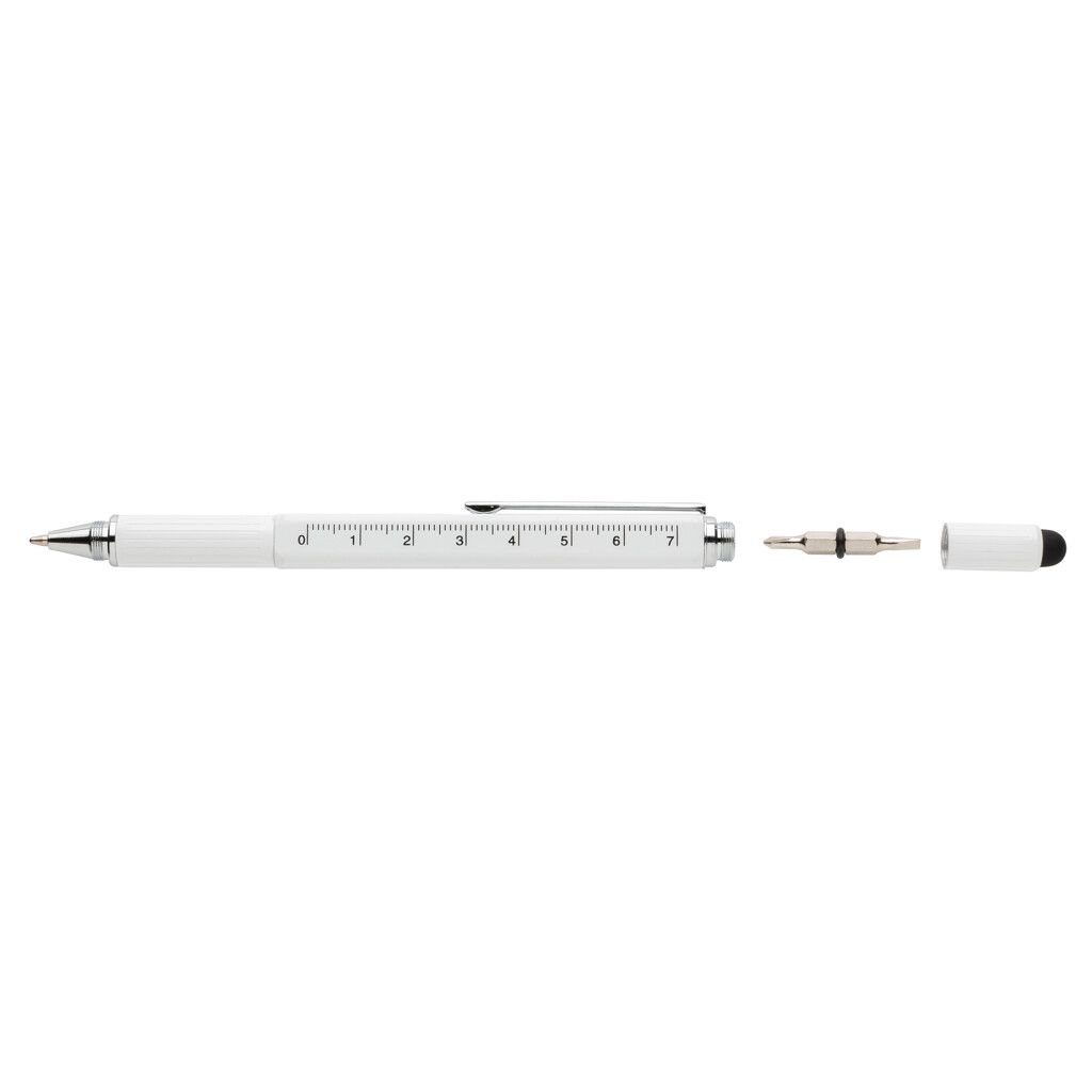 5-in-1 Aluminium Tool-Stift - weiß-805
