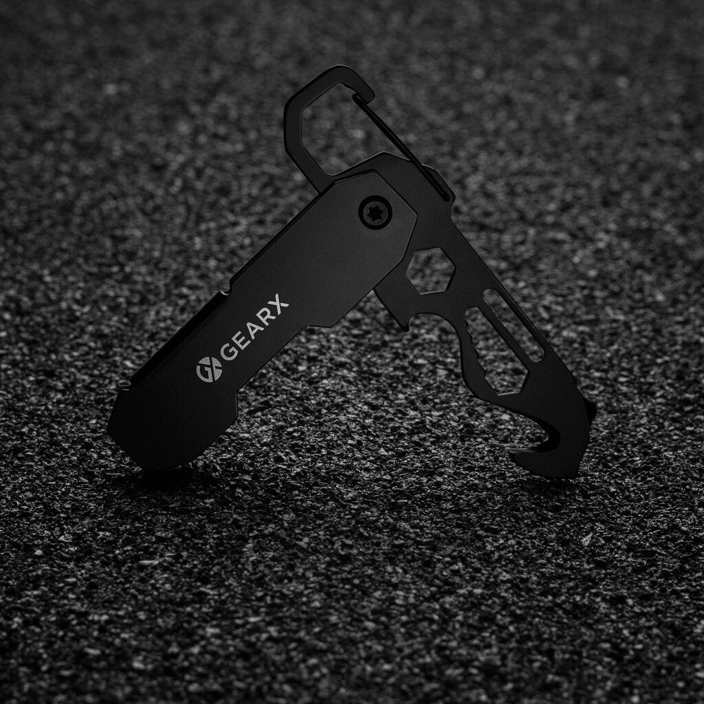 Gear X faltbares EDC-Werkzeug mit Karabinerhaken - schwarz-685
