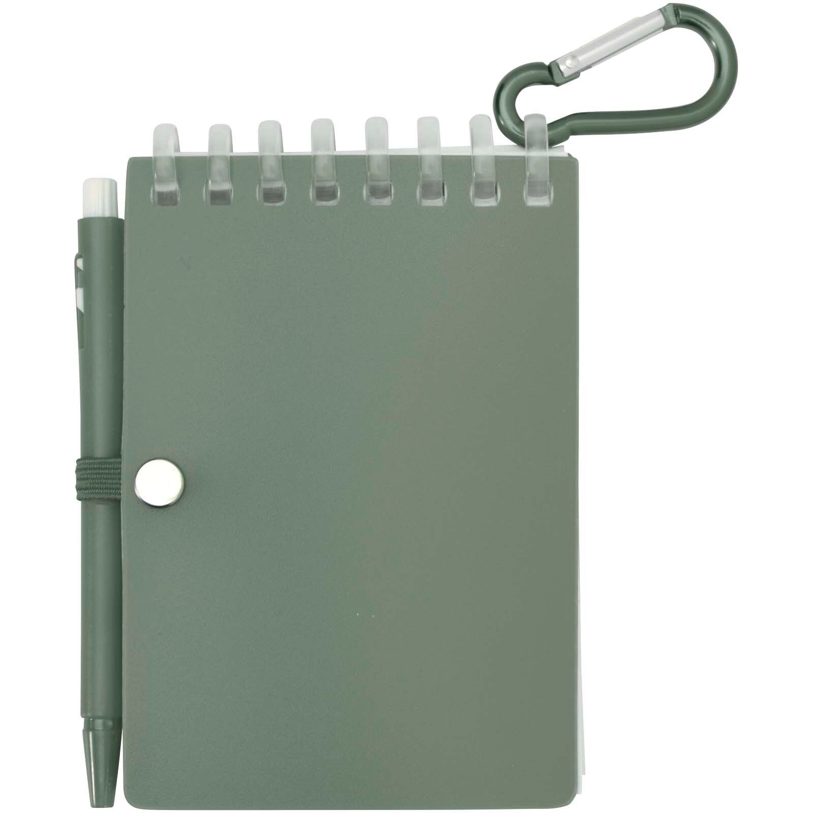 Lig Mini Recyceltes Outdoor-Softcover Notizbuch und Kugelschreiber Set (schwarze Mine) - heather grün-754