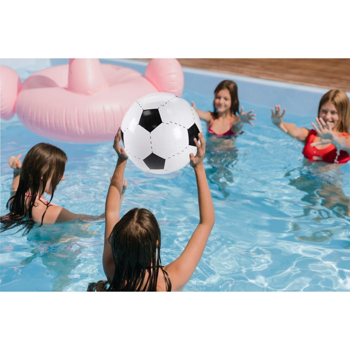 Wasserball Fußball, klein - weiß - schwarz-152