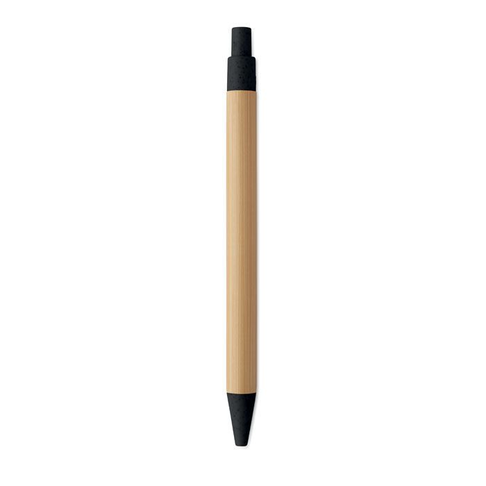 Druckkugelschreiber mit Bambus ITEA COLOUR - schwarz-235