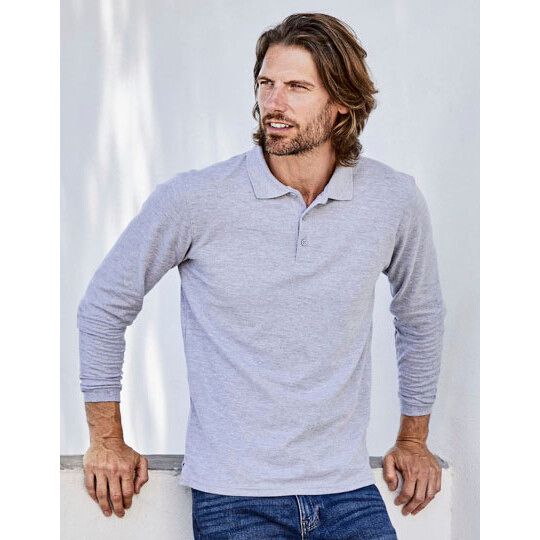 Premium Long Sleeve Polo - deep navy-149
