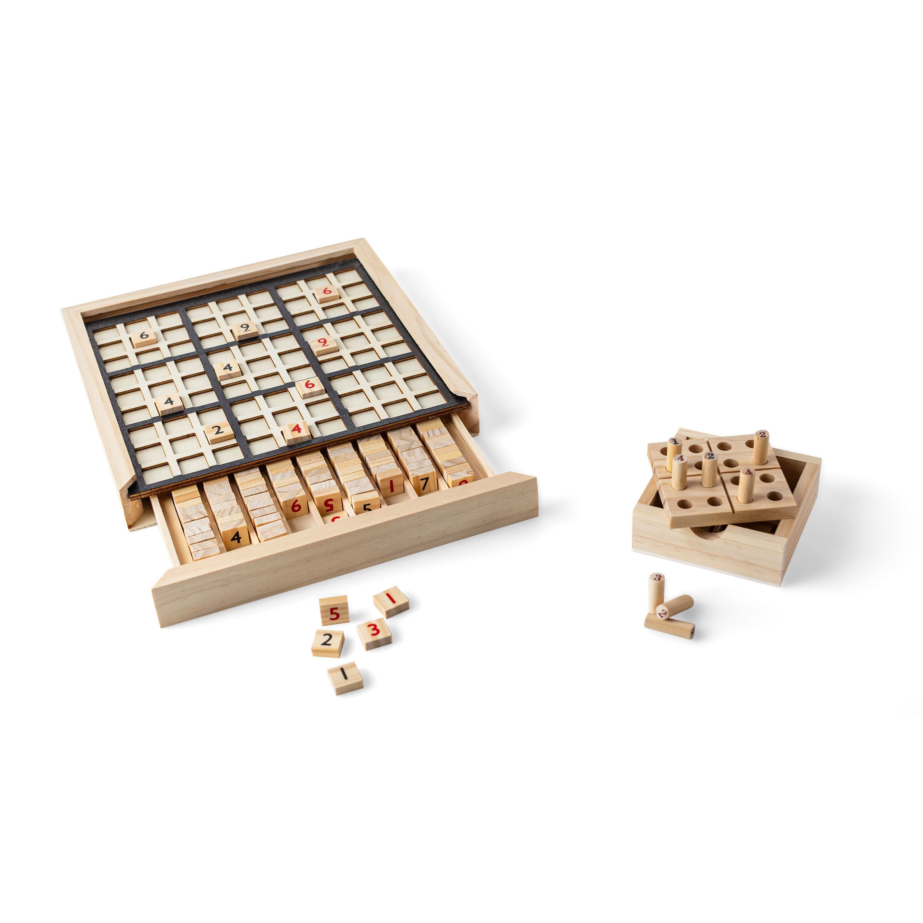 Mini-Sudoku-Set aus Kiefernholz Kenza - braun-135