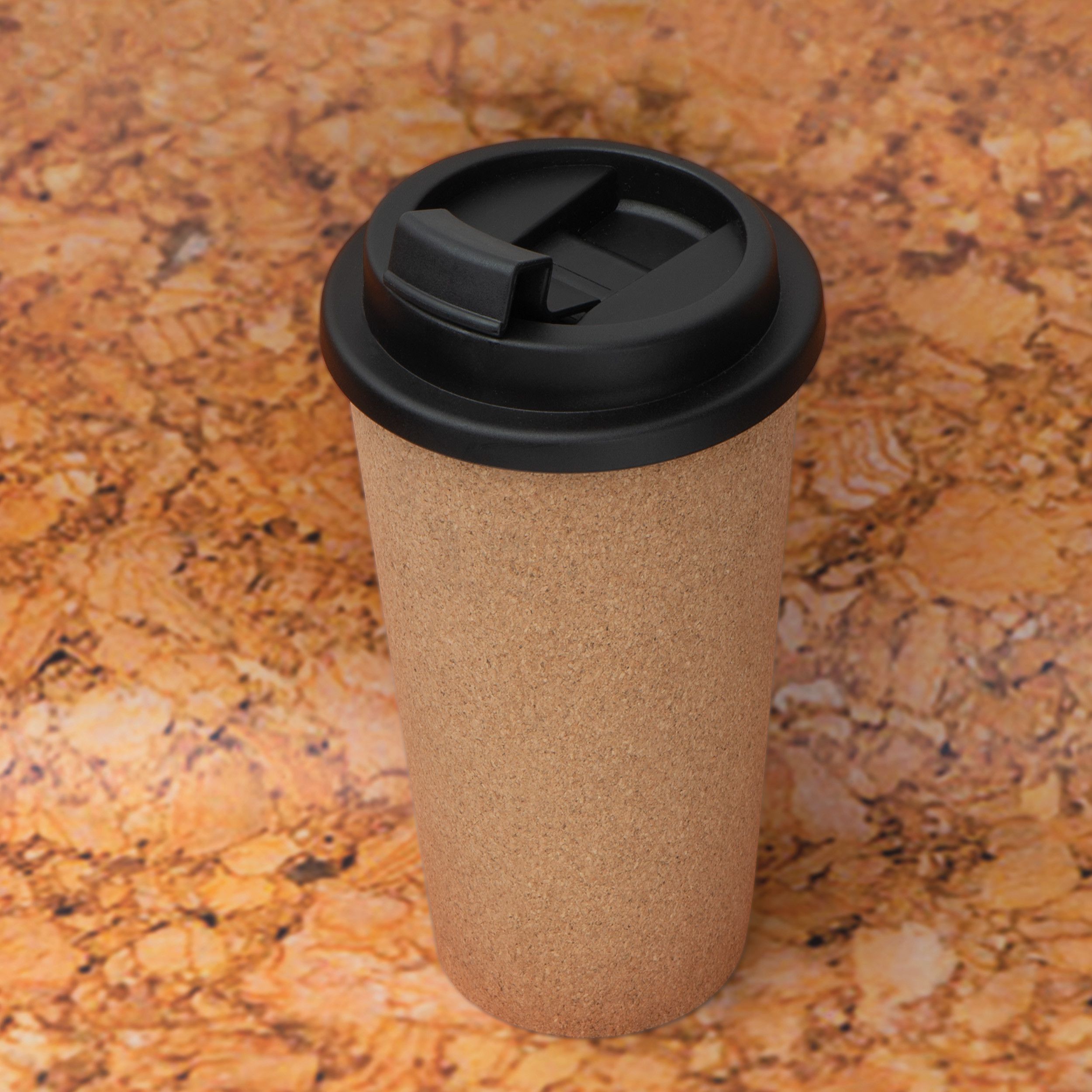 Trinkbecher mit Korkoberfläche, 400ml - beige-25