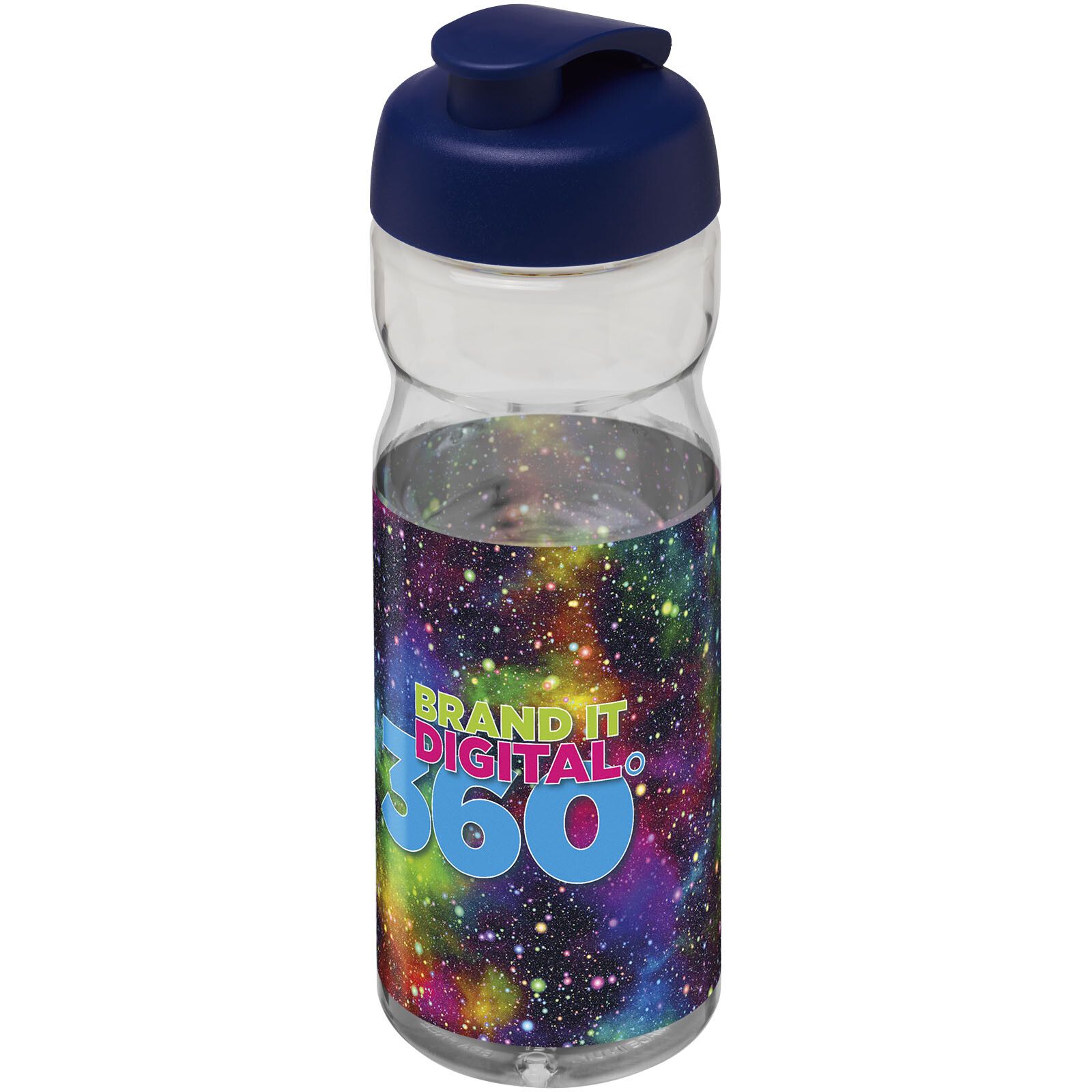 H2O Active Base 650 ml Sportflasche mit Klappdeckel - transparent -  blau-459