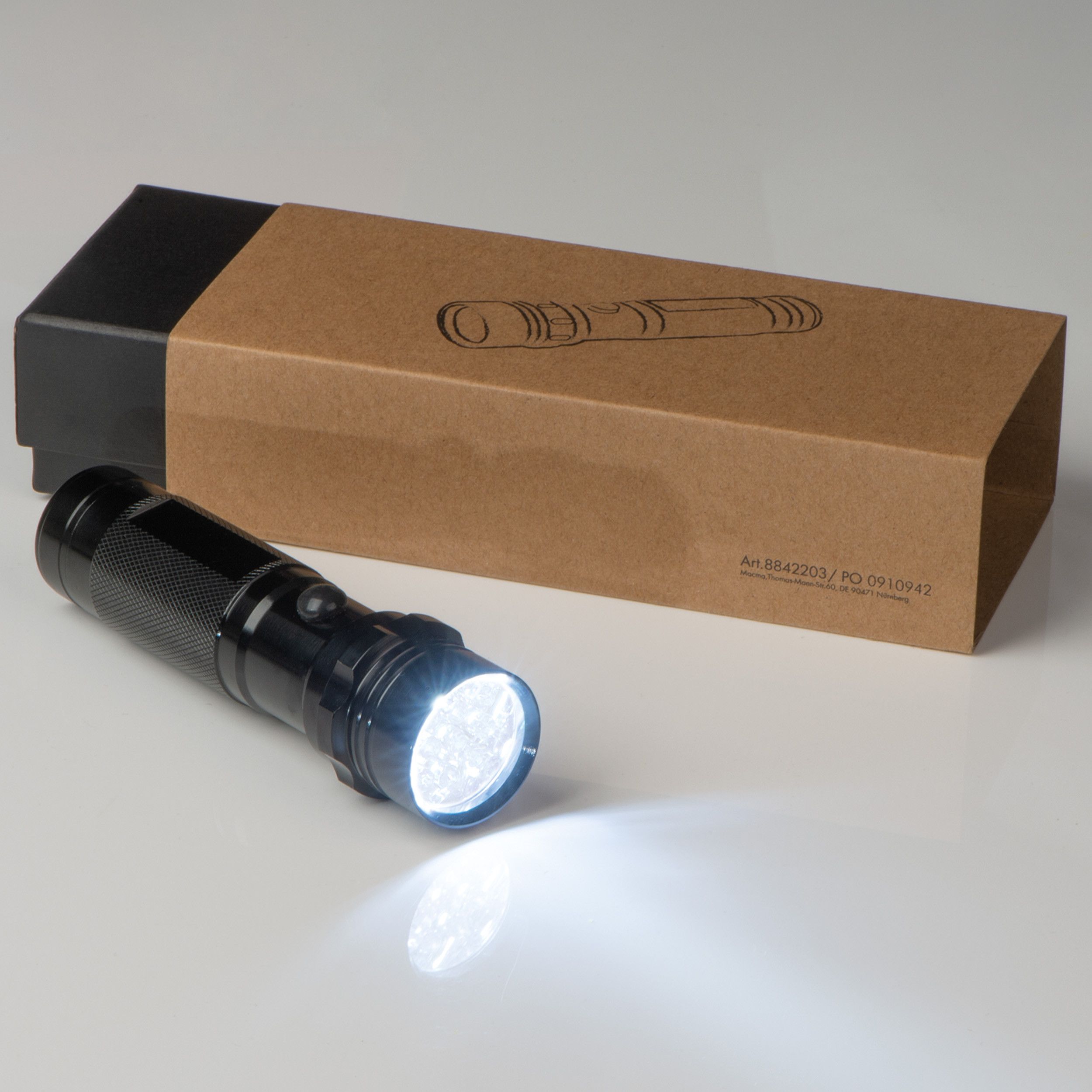 Taschenlampe mit 14 LEDs in einer Box - schwarz-458