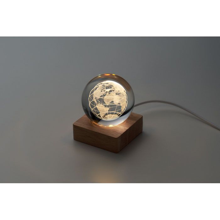 LED-Glaskugel Globus GLOBE LIGHT - holz-450