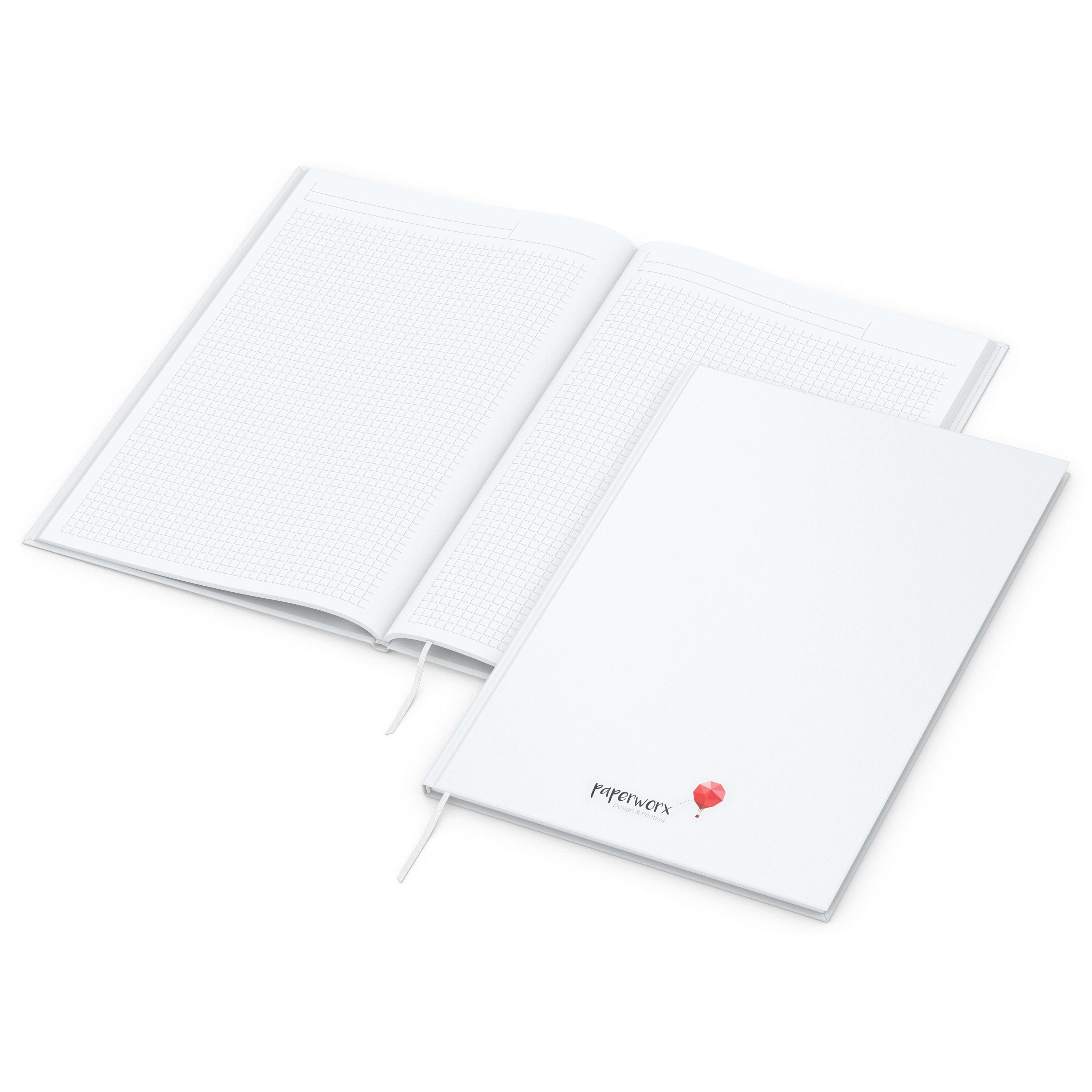 Notizbuch Memo-Book, A4, Winkelkaro, weiß-288