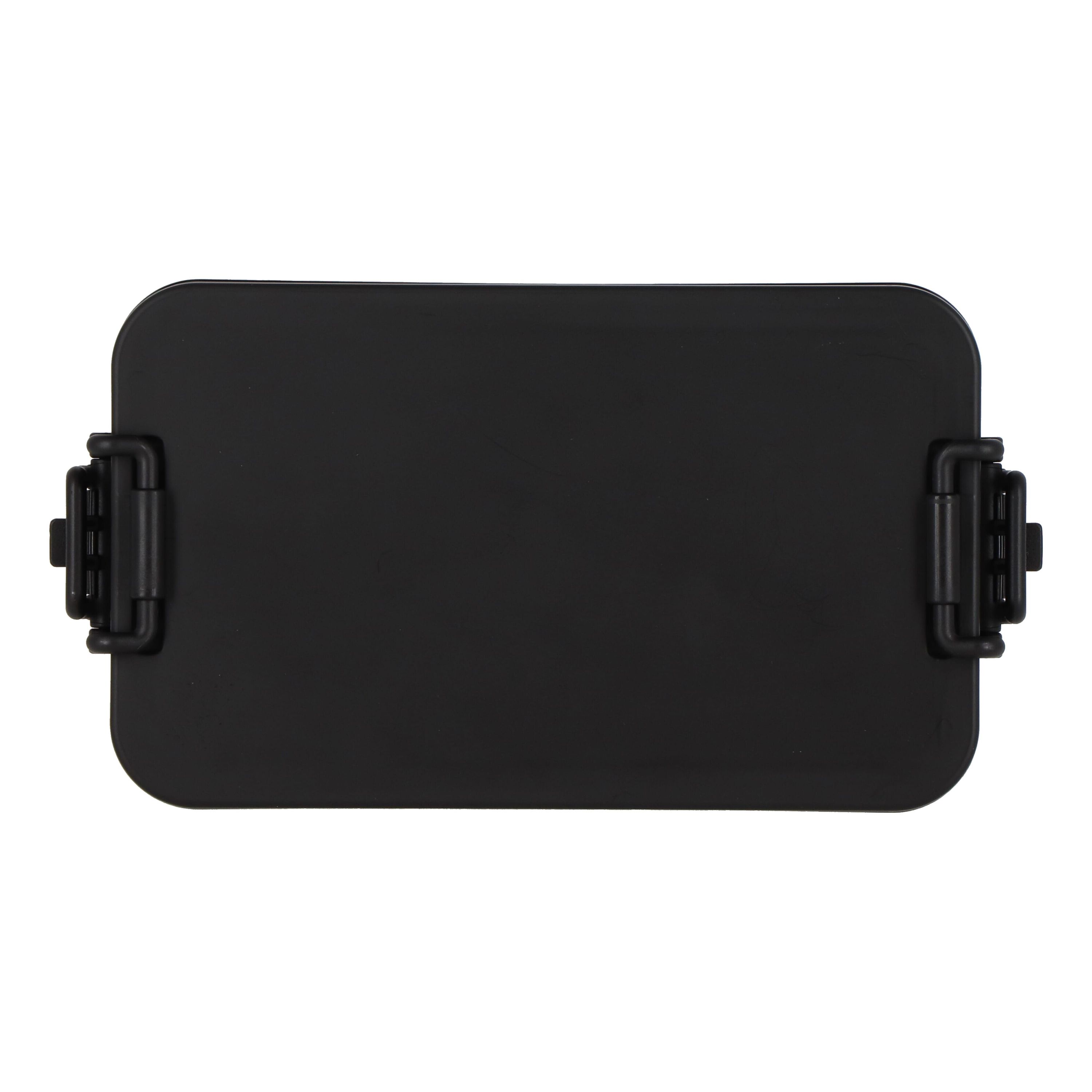 Doppelte Lunchbox mit Besteck - schwarz-324