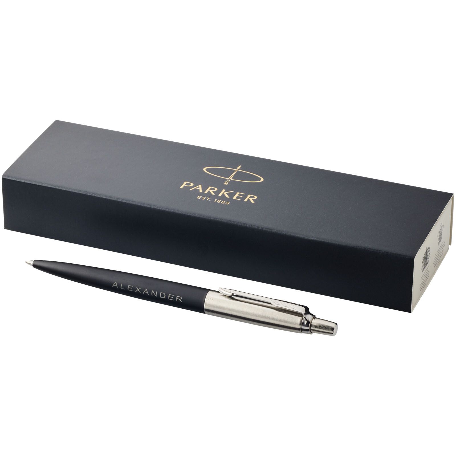 Parker Jotter Bond Street Kugelschreiber (blaue Mine) - schwarz -  silber-395