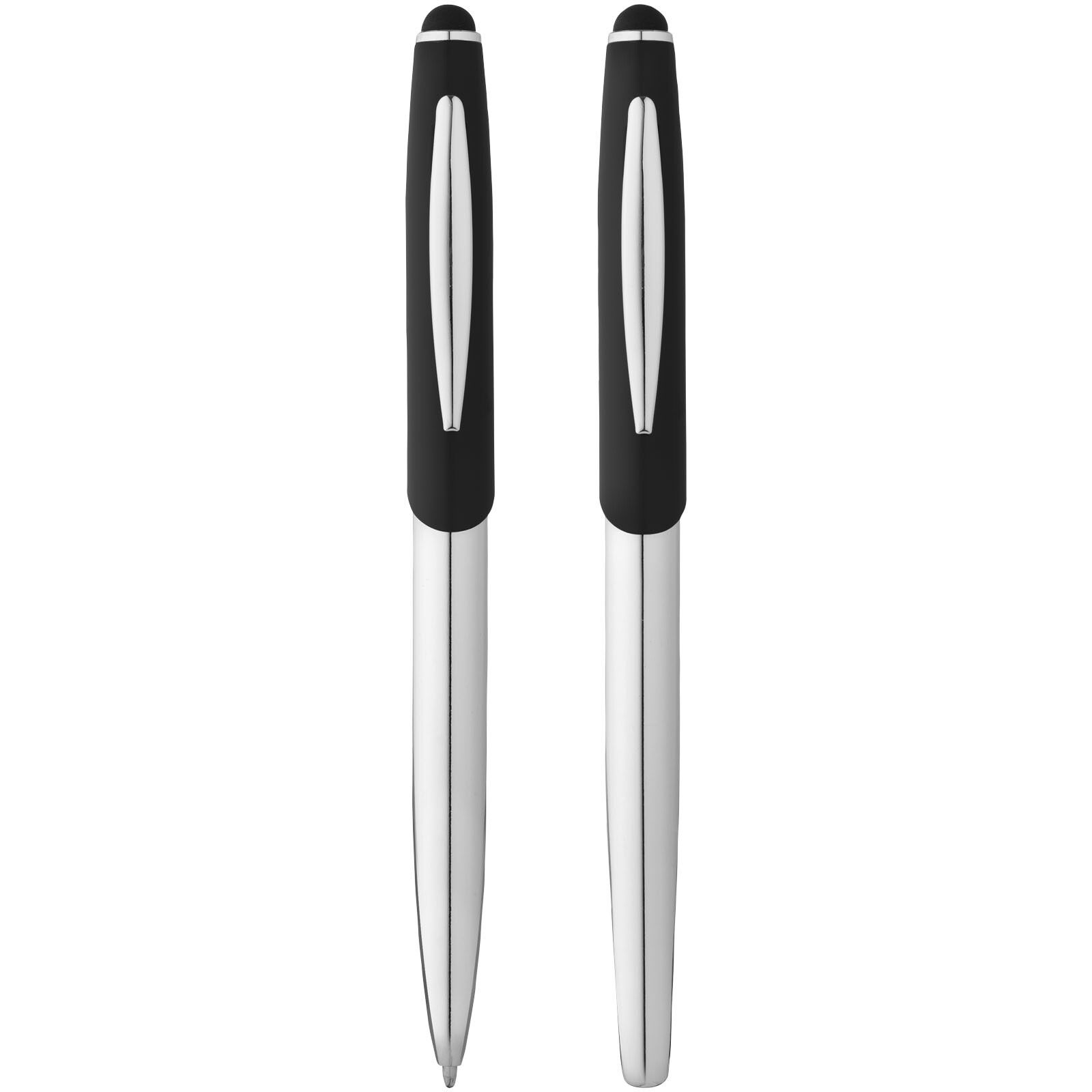 Geneva Stylus Kugelschreiber- und Tintenrollerset (blaue Mine) - silber -  schwarz-332